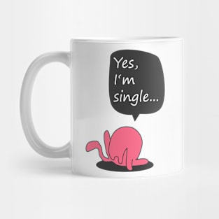 Single cat licking herself Mug